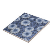 Blue Wm Morris Arts & Crafts Chrysanthemum Repro Fliese (Seite)