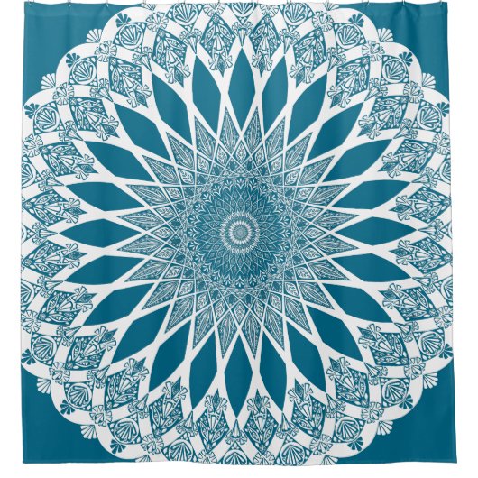 Blue Woad Tristyns Mandala Duschvorhang (Vorderseite)