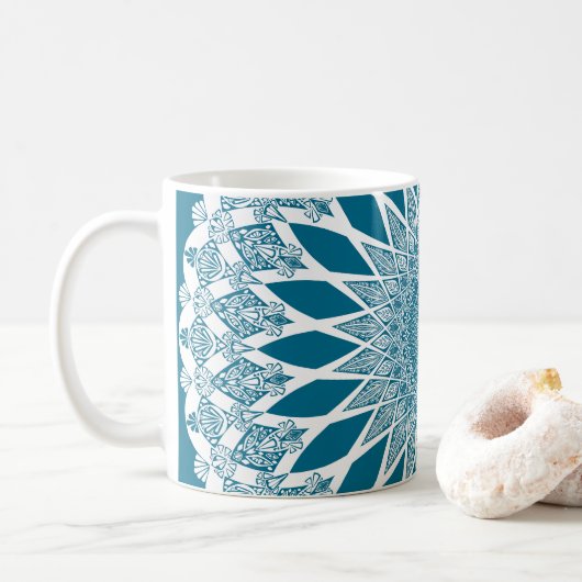 Blue Woad Tristyns Mandala Kaffeetasse (Mit Donut)
