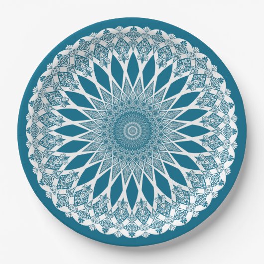 Blue Woad Tristyns Mandala Pappteller (Vorderseite)