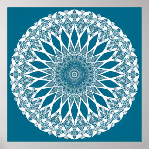 Blue Woad Tristyns Mandala Poster