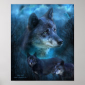 Blue Wolf Art Poster/Print Poster (Vorne)