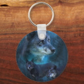 Blue Wolf Art Schlüsselanhänger (Vorderseite)
