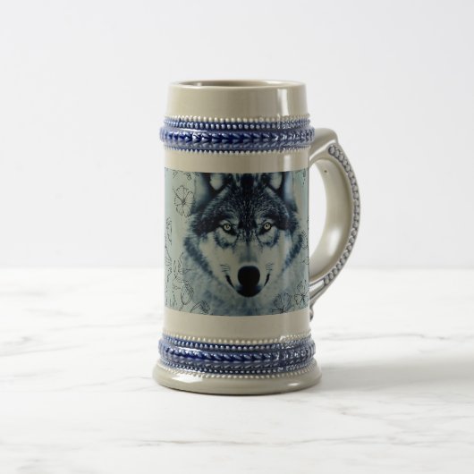 Blue Wolf Bierglas (VorderseiteRechts)