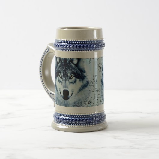 Blue Wolf Bierglas (Vorderseite Links)