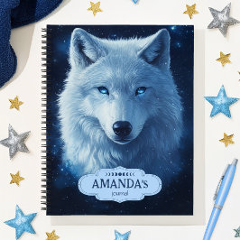 Blue Wolf Celestial Sky Stars Sozialangst Notizblock