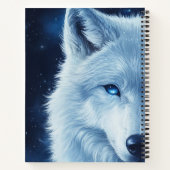 Blue Wolf Celestial Sky Stars Sozialangst Notizblock (Rückseite)