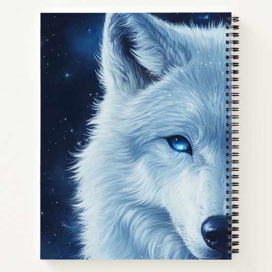 Blue Wolf Celestial Sky Stars Sozialangst Notizblock (Rückseite)