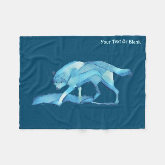 Blue Wolf Fleecedecke (Vorderseite (Horizontal))