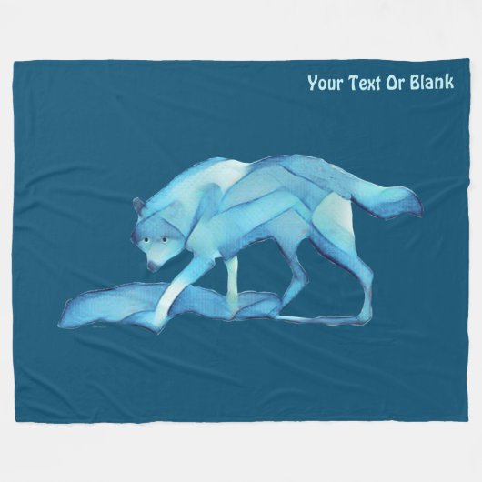 Blue Wolf Fleecedecke (Vorderseite (Horizontal))