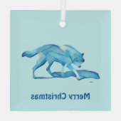 Blue Wolf Glass Ornament Aus Glas (Rückseite)