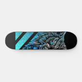 Blue Wolf Head Skateboard (Horizontal)