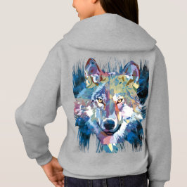 Blue Wolf Hoodie | Farbenfrohe Wolf Back Print Hoo