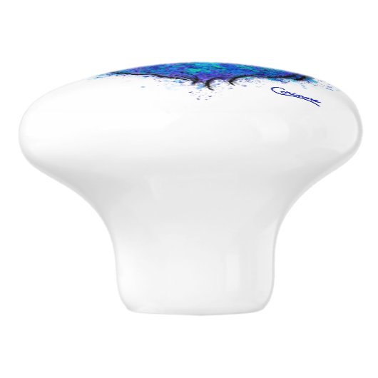 Blue Wolf - Knob Keramikknauf (Seitenansicht)