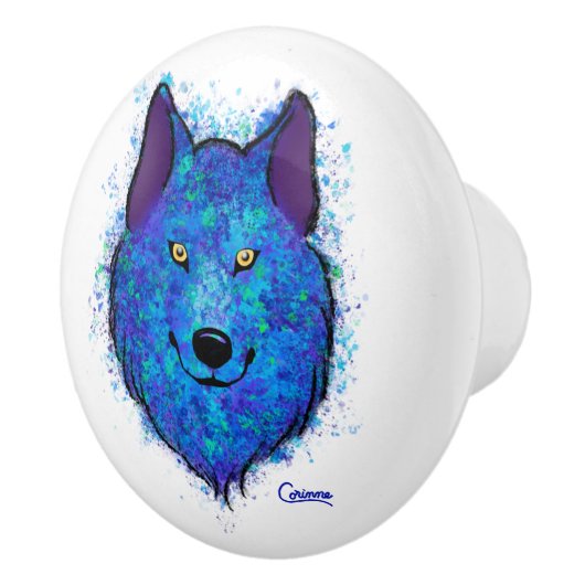 Blue Wolf - Knob Keramikknauf (Rechts)