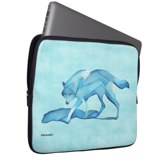 Blue Wolf Laptop Sleeve (Vorne Rechts)