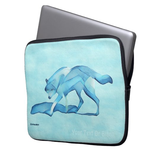 Blue Wolf Laptop Sleeve (Vorderseite Links)