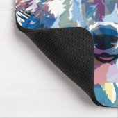 Blue Wolf Mousepad | Farbiger Wolf Zeichnend (Ecke)