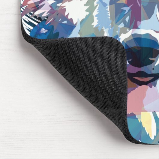 Blue Wolf Mousepad | Farbiger Wolf Zeichnend (Ecke)