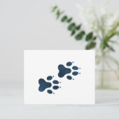 Blue Wolf Pawprints Postkarte (Stehend Vorderseite)