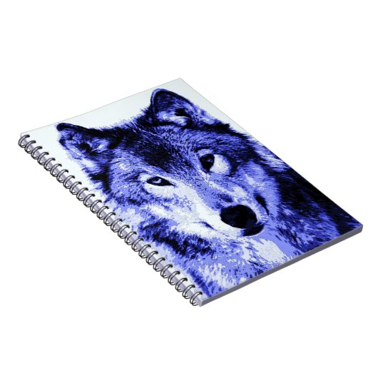 Blue Wolf Portrait-Notebook Notizblock (Rechte Seite)