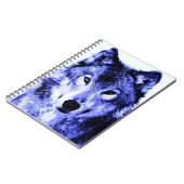 Blue Wolf Portrait-Notebook Notizblock (Linke Seite)