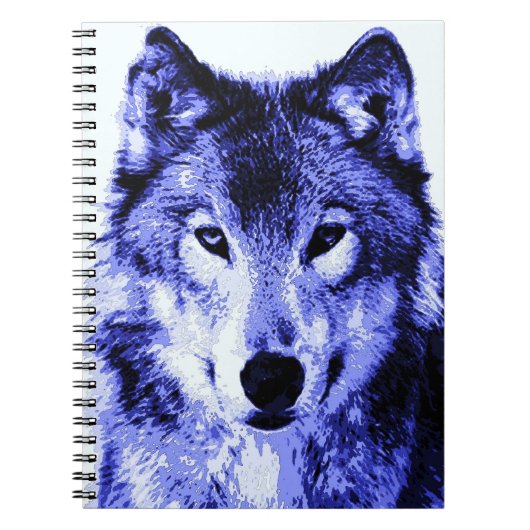Blue Wolf Portrait-Notebook Notizblock (Vorderseite)