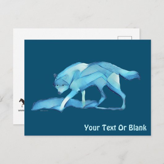 Blue Wolf Postcard Postkarte (Vorne/Hinten)