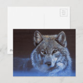 Blue Wolf Postkarte (Vorne/Hinten)