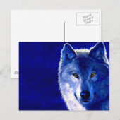 Blue Wolf Postkarte (Vorne/Hinten)