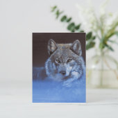 Blue Wolf Postkarte (Stehend Vorderseite)