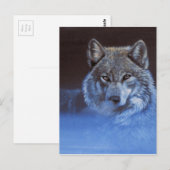 Blue Wolf Postkarte (Vorne/Hinten)