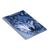 Blue Wolf Stars Sky Cosmic Celestial Personalisier Notizblock (Rechte Seite)
