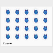 Blue Wolf - Umschlagklammer Runder Aufkleber (Blatt)