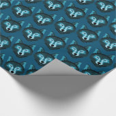 Blue Wolf Wrapping Paper Geschenkpapier (Ecke)