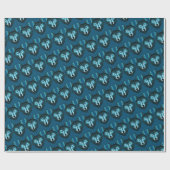 Blue Wolf Wrapping Paper Geschenkpapier (Flach)