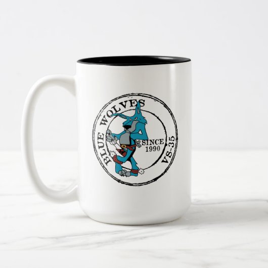 BLUE WOLVES SEIT 1990 ZWEIFARBIGE TASSE (Links)