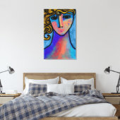 Blue Woman Abstrakt Digital Painting Leinwanddruck (Insitu (Schlafzimmer))