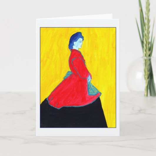Blue Woman Greeting Card Karte (Vorderseite)