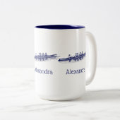 Blue Women Rowing Rowers Crew Team Wassersport Zweifarbige Tasse (VorderseiteRechts)