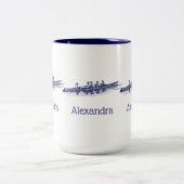 Blue Women Rowing Rowers Crew Team Wassersport Zweifarbige Tasse (Mittel)