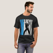 Blue Womens Believe Dance Motivational Retro Graph T-Shirt (Vorne ganz)