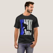 Blue Womens Believe Roller Skating Inspirational S T-Shirt (Vorne ganz)