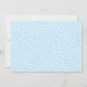Blue Wonderland Baby Dusche mit Polka Dots Einladung (Rückseite)