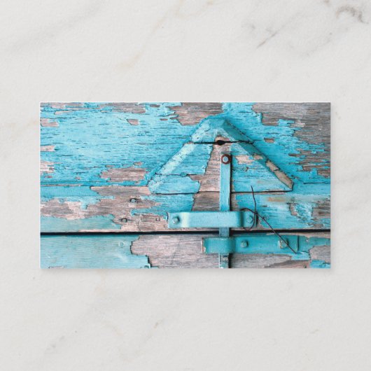 Blue Wood Barn Door Boots Country Ru Visitenkarte (Rückseite)