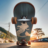 Blue Wood Beach Mermaid Individuelle Name Skateboard