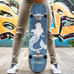 Blue Wood Beach Mermaid Individuelle Name Skateboard<br><div class="desc">Blue Wood Beach Mermaid Individuelle Name Skateboard</div>