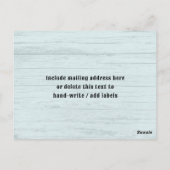 Blue Wood Beach Muscheln Party Einladung Postkarte (Rückseite)