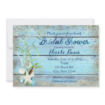 Blue Wood Beach Tropical BRIDAL SHOWER Einladung