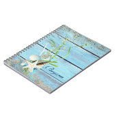 Blue Wood Beach Tropical Notebook Journal Notizblock (Linke Seite)